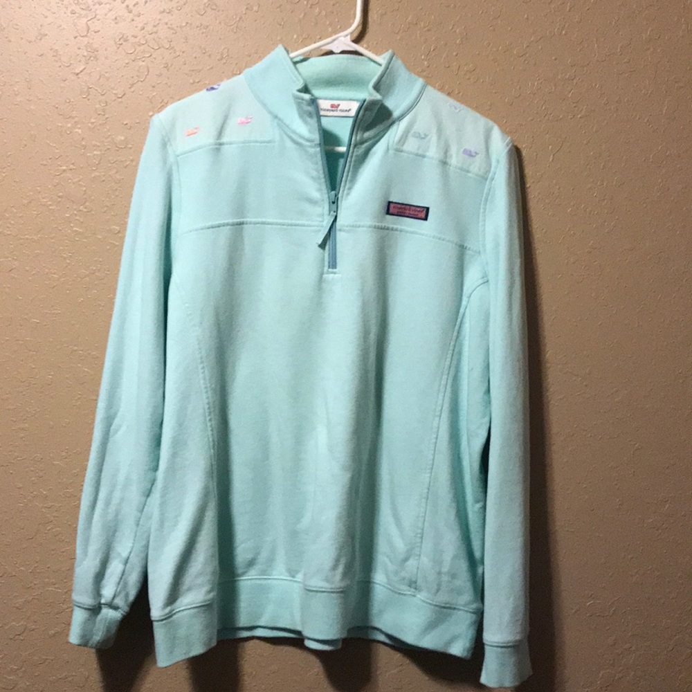Vineyard Vines Embroidered Whales Zip Up WITH BAG